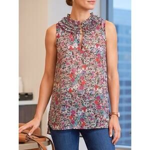 CABI Style #355 Liberty Sleeveless Floral Blouse, XS